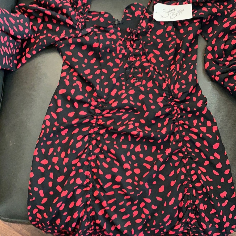 Women’s red and black dress